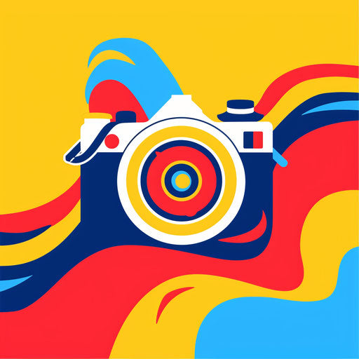 Photologo with dynamic shapes and bright colors