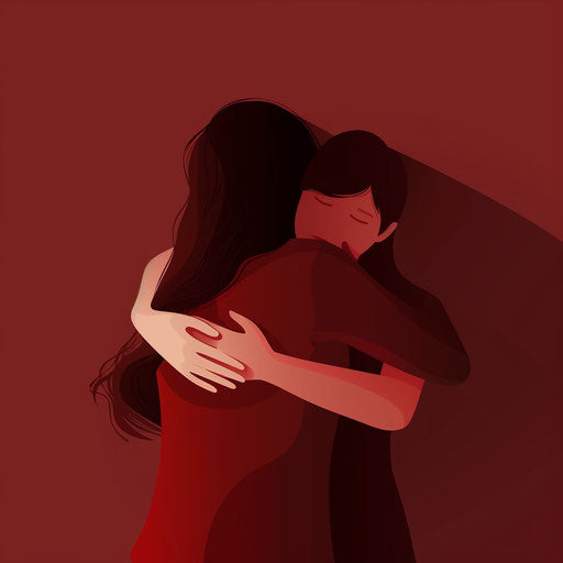 Flat background in deep maroon with hug clipart