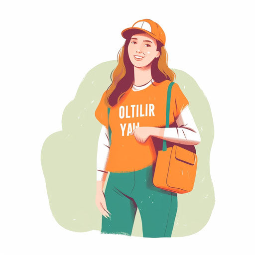 Volunteer illustration in Minimalist style, on white background