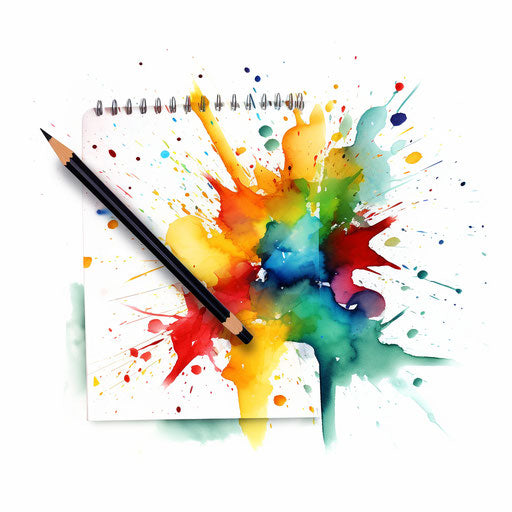 Illustration of report card in the style of Impressionistic Art, on white background