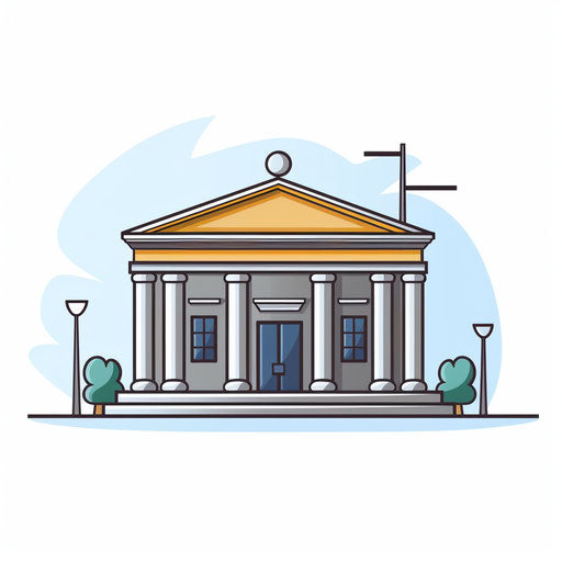 Bank clipart in Minimalist style, on white background