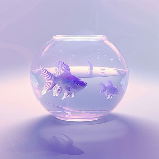 Fishbowl in pastel colors blending together