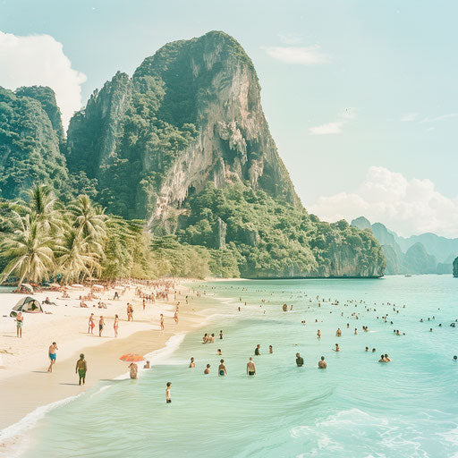Railay Beach, Thailand: families enjoying sun and sea
