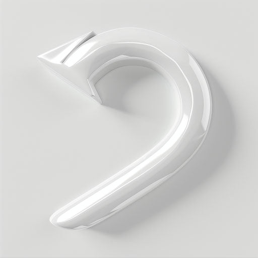 Curved arrow clipart in photo realistic style on white background