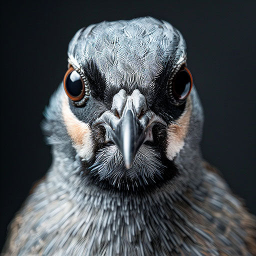 Quail bird looking directly at the camera