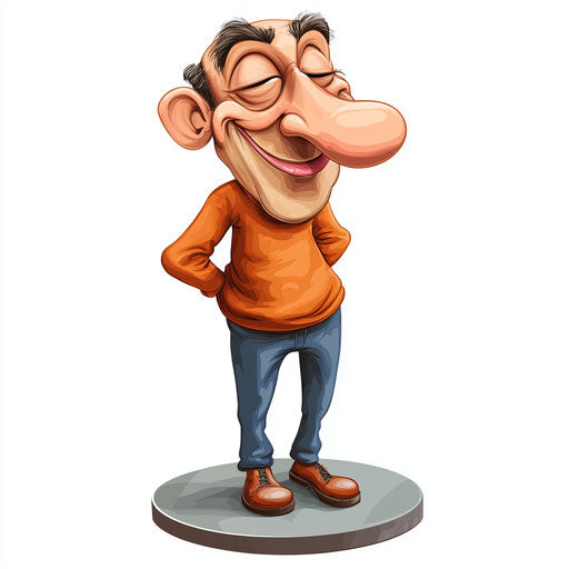 Humorous caricature of a training clipart with human characteristics