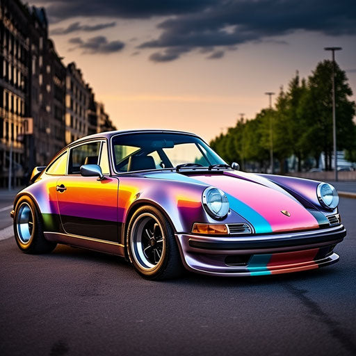 Classic Porsche 911 Carrera in Rainbow Colors