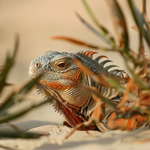 Perfect camouflage of the iguana in the desert
