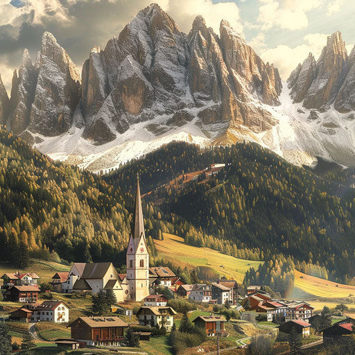 Small mountain village of the Dolomites