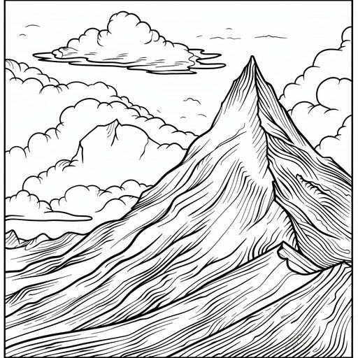 Mountain peak with rolling clouds