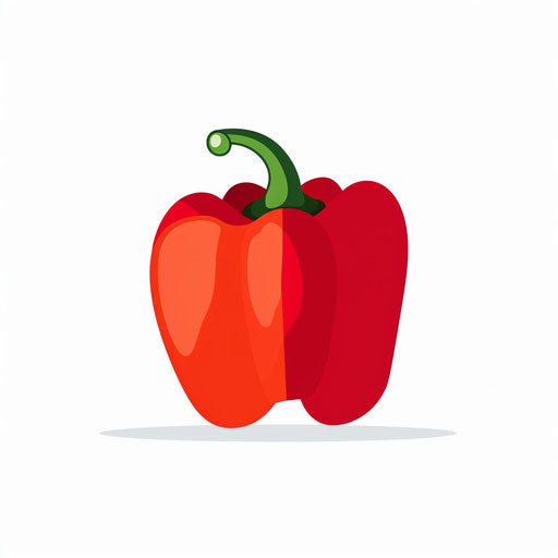 Minimalist style pepper clipart, on white background