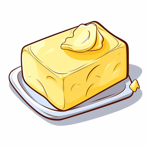 Minimalist butter illustration on white background