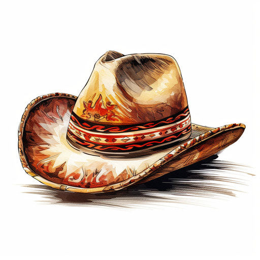 Sombrero clipart in the style of Oil painting, on a white background