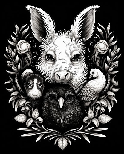 Black and white love for all animals