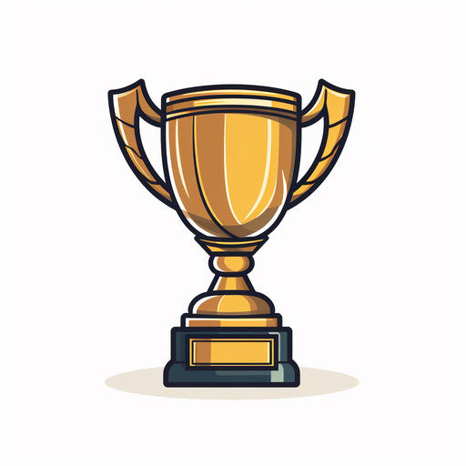 Minimalist trophy illustration on white background