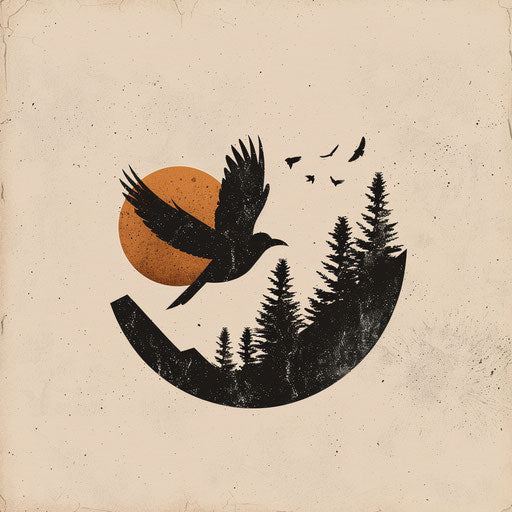 Vintage logo with distressed textures and earthy tones