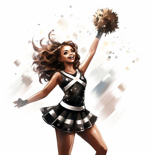 Cheerful illustration in the style of Chiaroscuro Art on white background