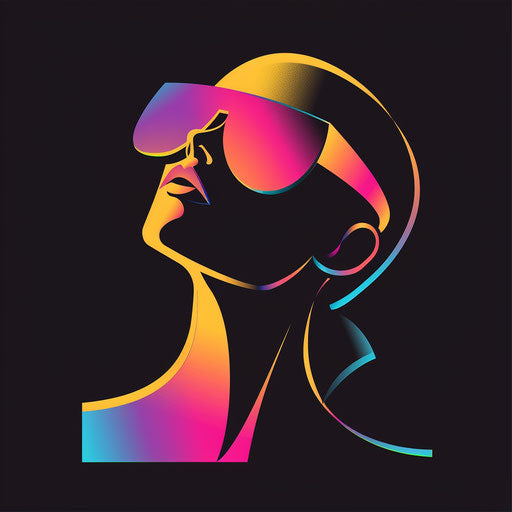 Modern and stylish logo for a clothing brand with a sleek background, vibrant tones