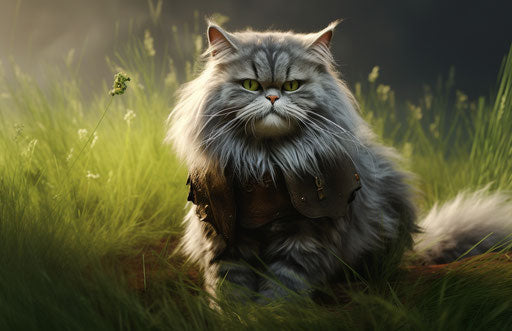 Gray animal walking on green grass