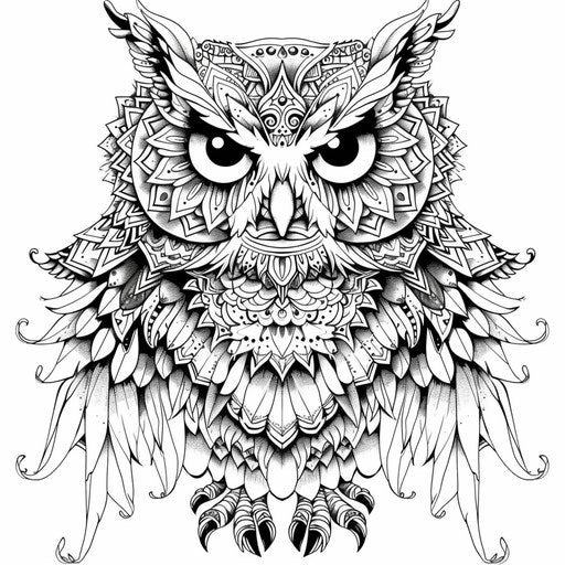 Fantastical creatures in black and white