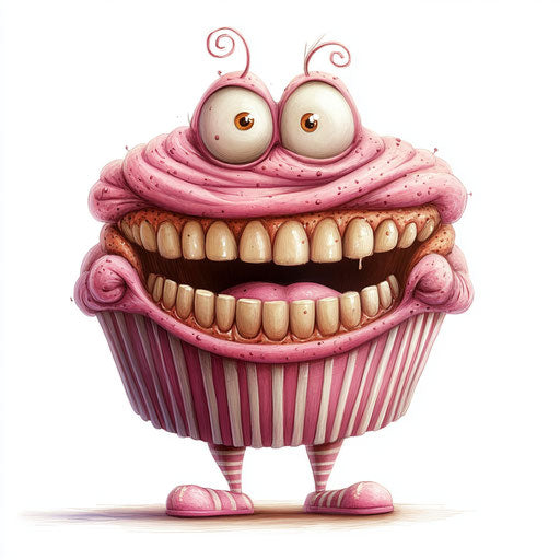 Vibrant Muffin Caricature Clipart for Art Education