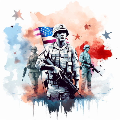 Veterans Day clipart in Pastel Colors Art, on white background