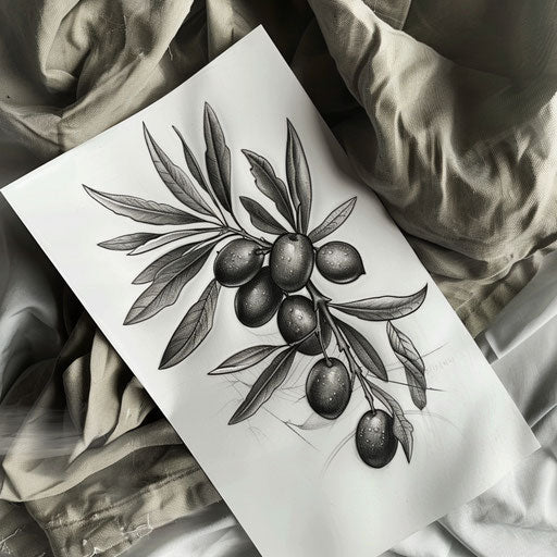 Realistic olive branch tattoo design
