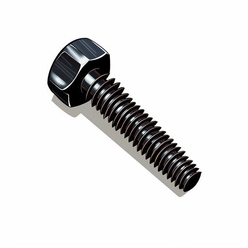 Illustration of screw clipart in the style of Chiaroscuro Art, on white background