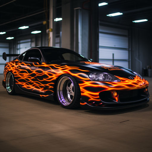 Classic Supra with flame decals