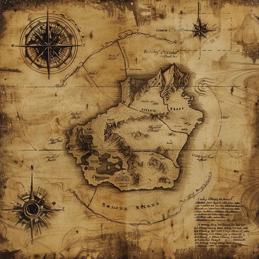 Vintage-inspired tattoo sketch of a Dark Souls map, flat style