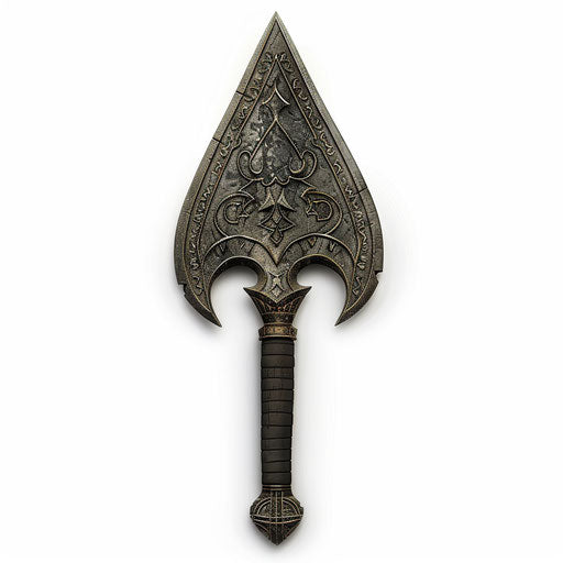 Realistic spade artwork against white background, detailed