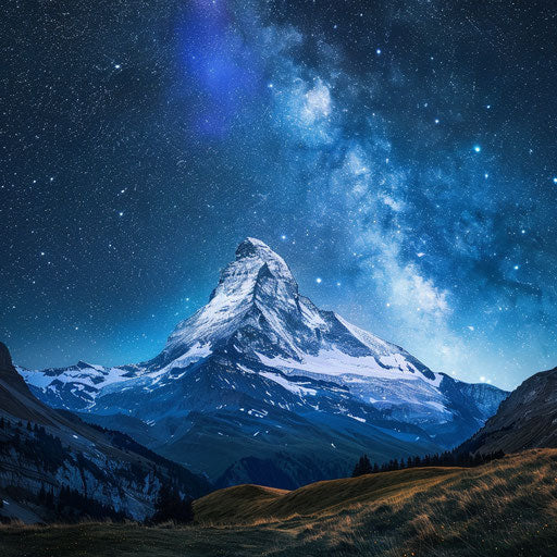 Starry night over the Eiger, Milky Way in the sky