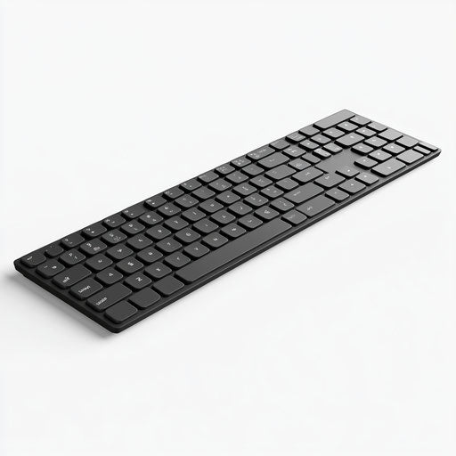 3D keyboard on flat white background, isolated clipart