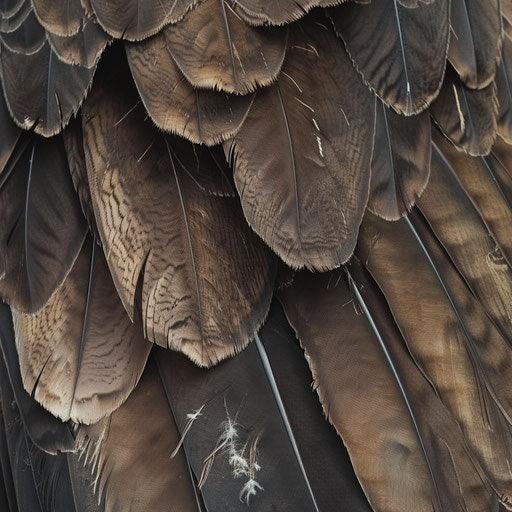 Textured feathers of a vulture in close-up