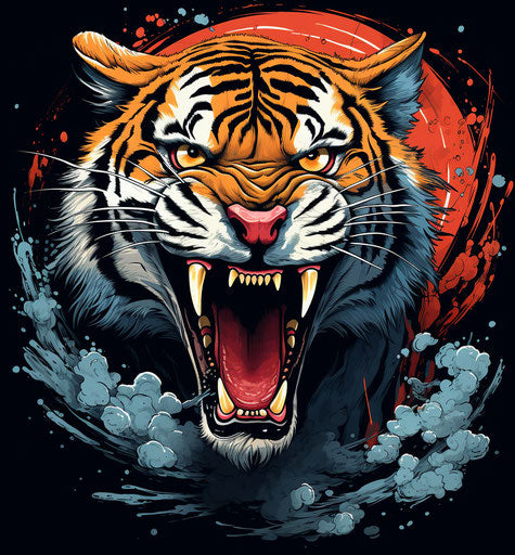 Tiger with open mouth vector design