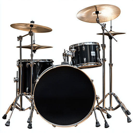 Realistic clipart of a drum set, high resolution, isolated