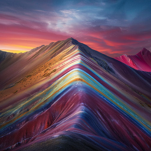 Rainbow Mountain, Peru's layered colors at dawn