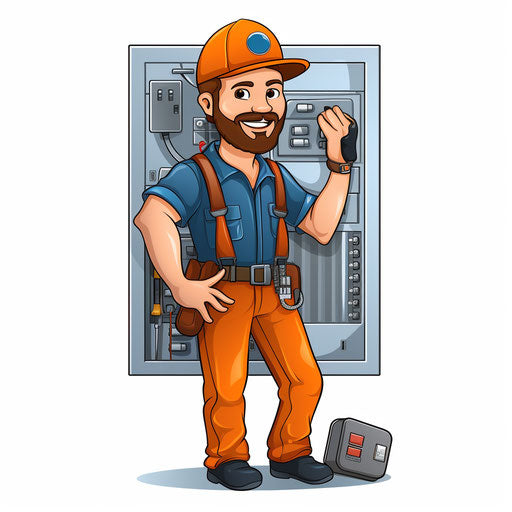 Electrician clipart in the Minimalist style on white background