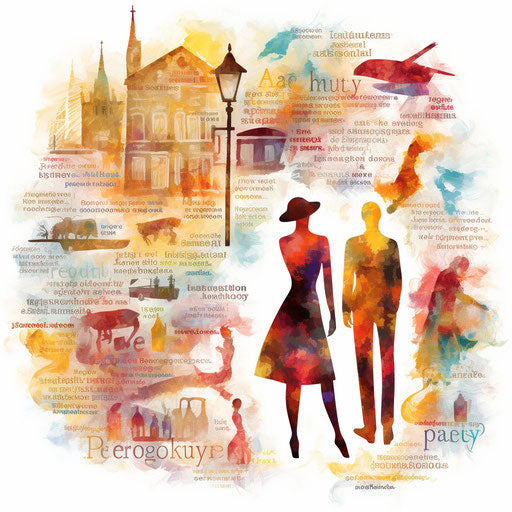 Vocabulary clipart in the style of Impressionistic Art