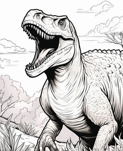 T-Rex coloring pages for crafting, traditional animation 25:31