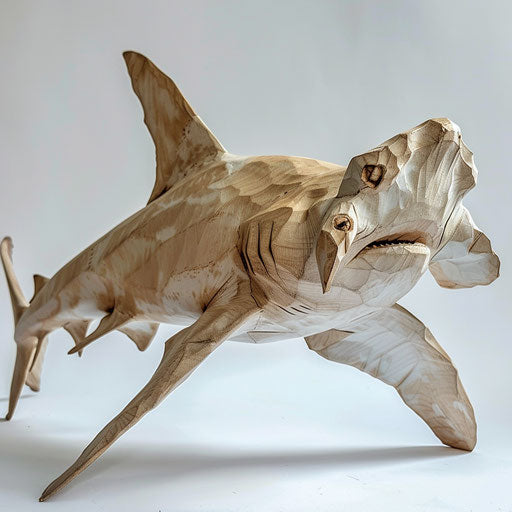 Unique portrait of a hammerhead shark