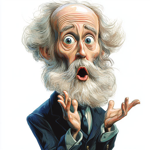 Humorous caricature of a James Clerk Maxwell clipart
