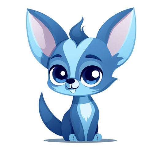 Blue clipart in Minimalist style, on a white background