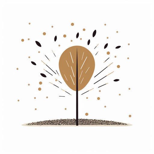 Minimalist seed clipart on white background