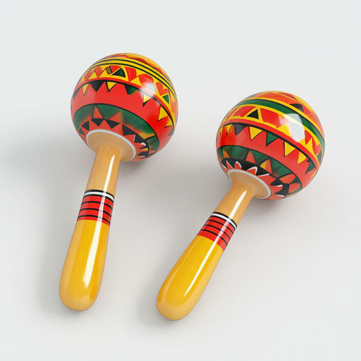 3D maracas on flat white background