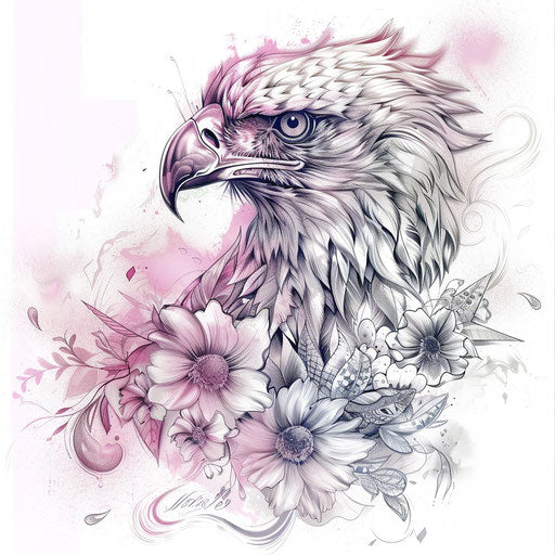 Romantic tattoo sketch of a Mexican eagle