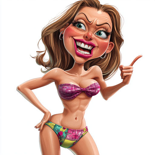 Humorous caricature of an underwear clipart with human characteristics
