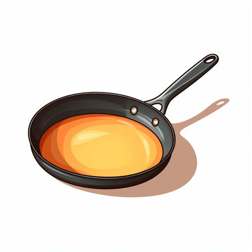 Frying pan clipart in Minimalist style on white background