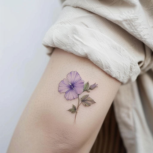 Korean style tattoo with national flower on white background