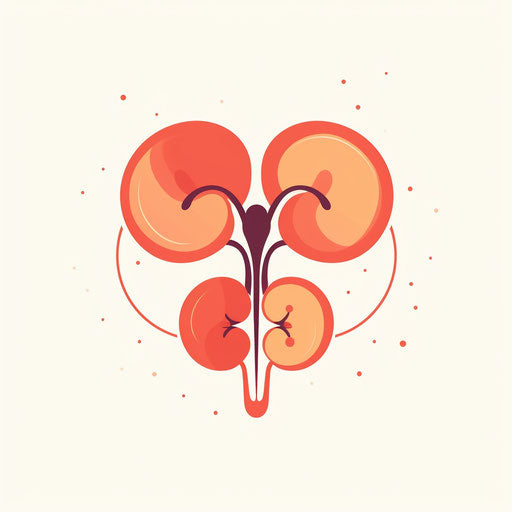 Minimalist kidney clipart on white background